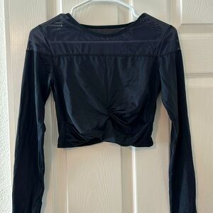 BuffBunny Collection Black Long Sleeve Crop Top Sz Small. Stretchy & Cute Top!
